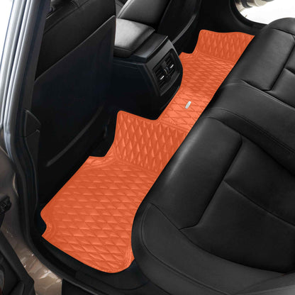 Tapis de Sol 3D sur Mesure Premium Luxus – Motif Double Losange Orange Ardent