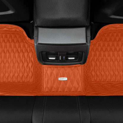 Tapis de Sol 3D sur Mesure Premium Luxus – Motif Double Losange Orange Ardent