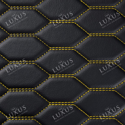 Tapis de Coffre 3D Intégral sur Mesure Premium Luxus – Motif Nid d’Abeille Noir avec Surpiqûres Jaunes