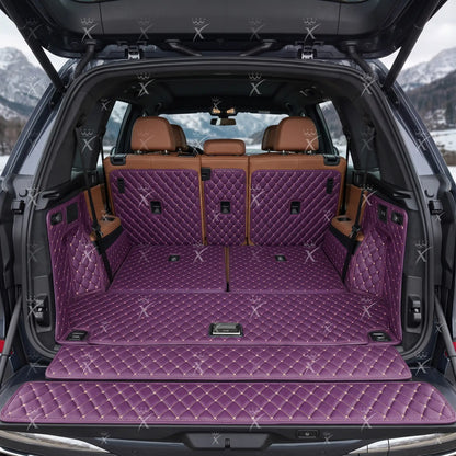 Tapis de Coffre 3D Intégral Sur Mesure Premium Luxus – Motif Losange Mauve Lavande