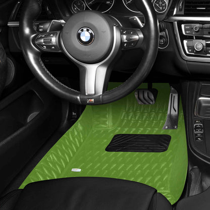 Tapis de Sol 3D sur Mesure Premium Luxus – Motif Double Losange Vert Electrique