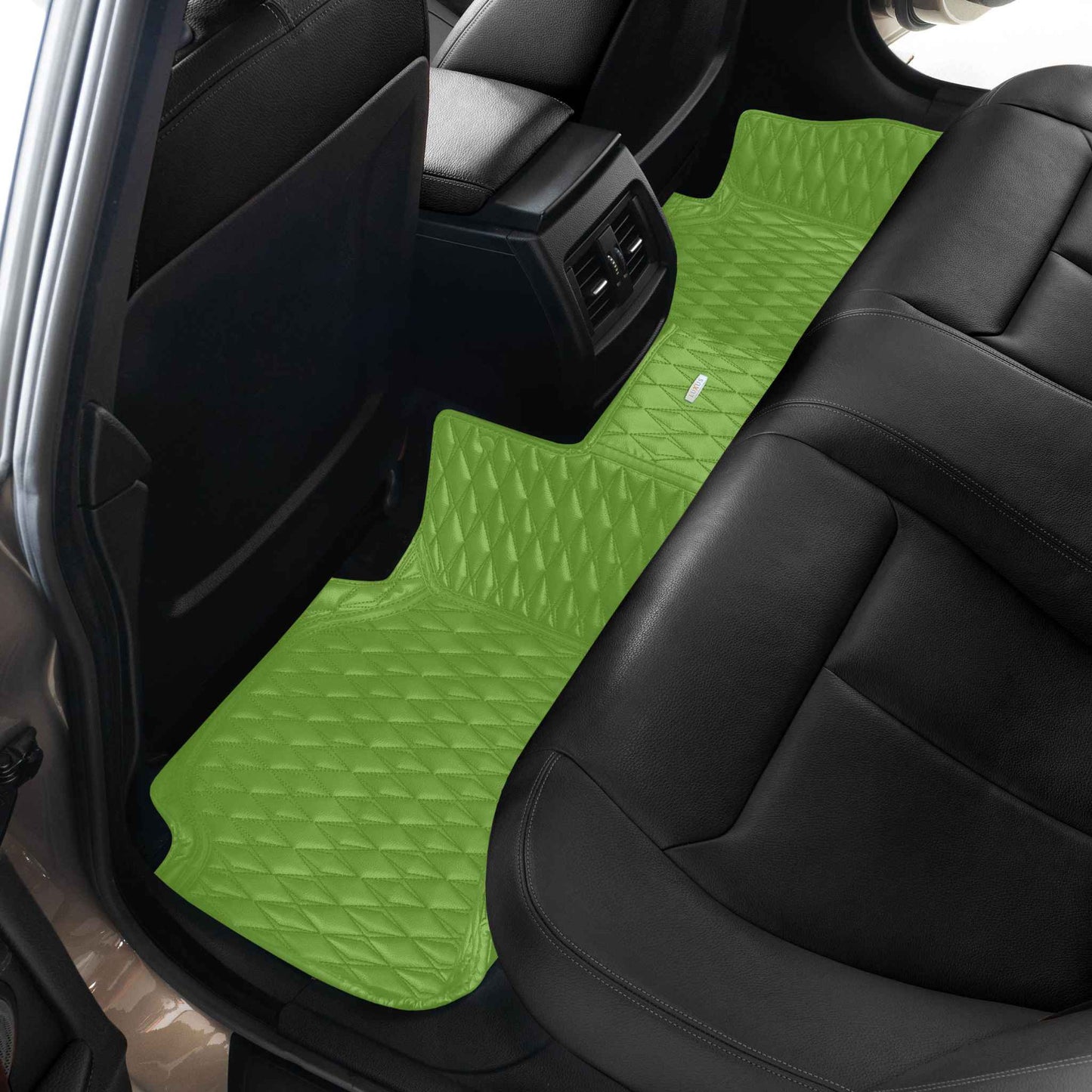 Tapis de Sol 3D sur Mesure Premium Luxus – Motif Double Losange Vert Electrique
