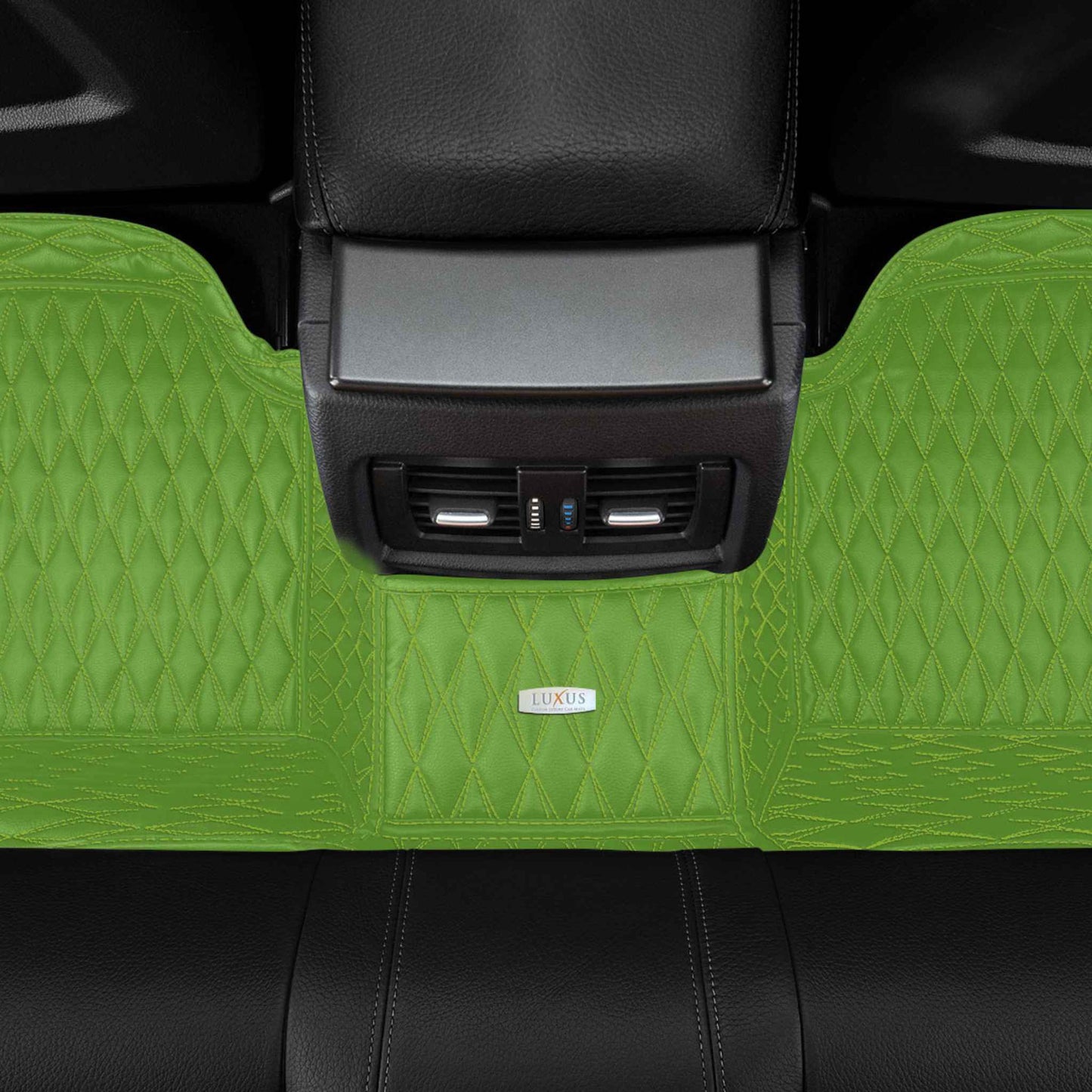 Tapis de Sol 3D sur Mesure Premium Luxus – Motif Double Losange Vert Electrique