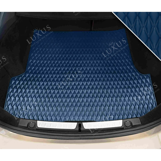 Tapis de Coffre sur Mesure Premium Luxus – Motif Double Losange Bleu Nuit