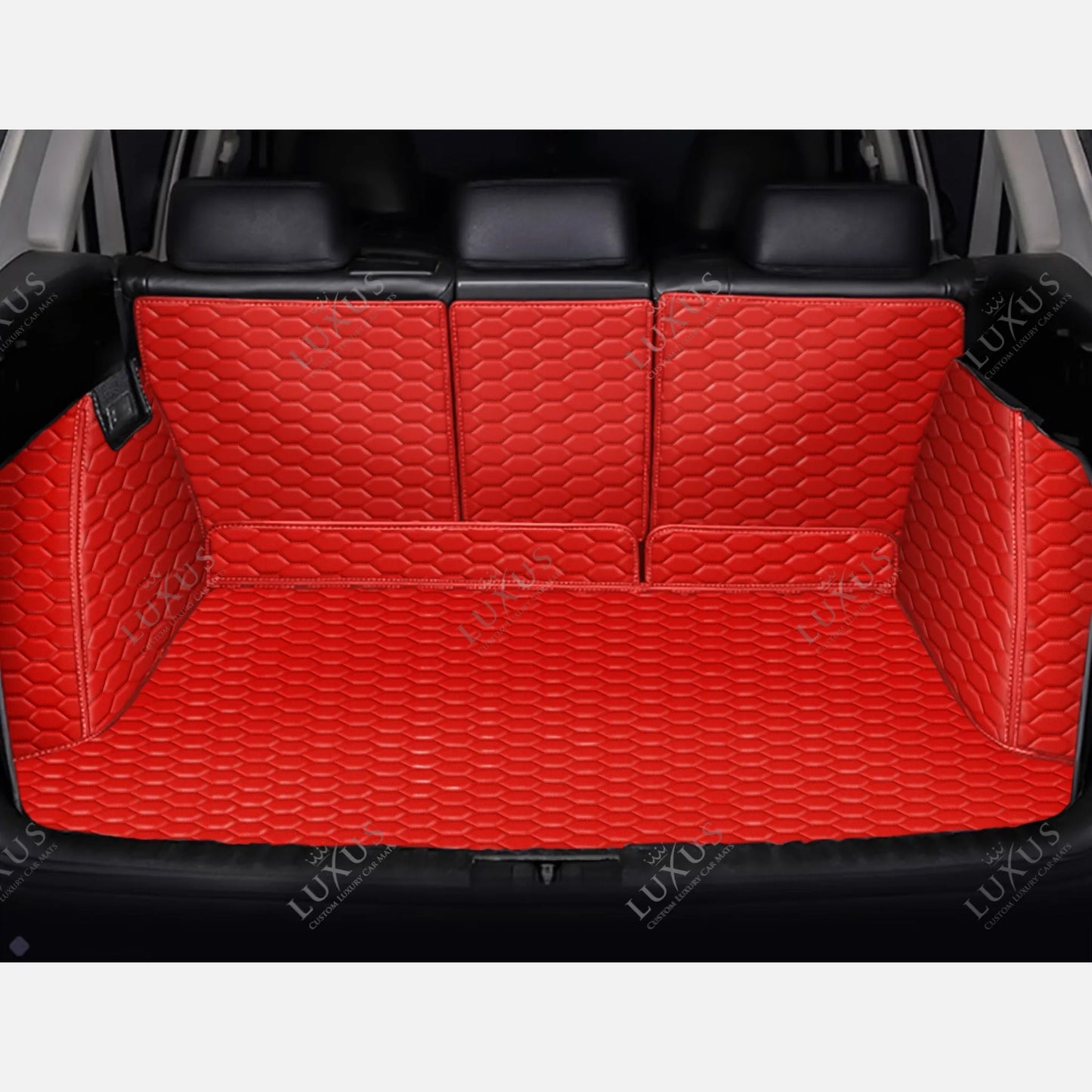 Tapis de Coffre 3D Intégral sur Mesure Premium Luxus – Motif Nid d’Abeille Rouge Ferrari