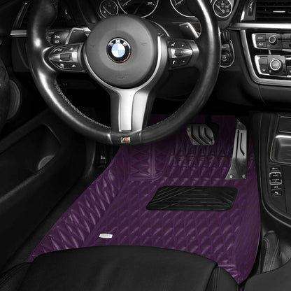 Tapis de Sol Premium Sur Mesure en 3D | Motif Double Losange | Violet Nocturne