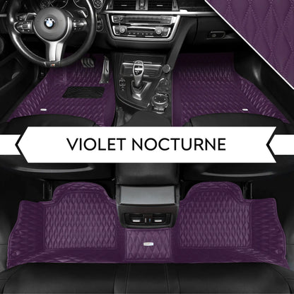 Tapis de Sol Premium Sur Mesure en 3D | Motif Double Losange | Violet Nocturne