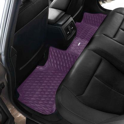 Tapis de Sol Premium Sur Mesure en 3D | Motif Double Losange | Violet Nocturne