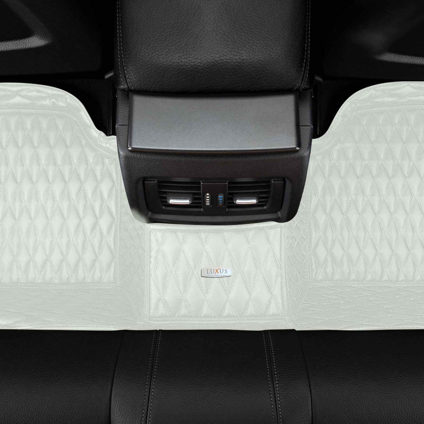 Tapis de Sol 3D sur Mesure Premium Luxus – Motif Double Losange Blanc Neige