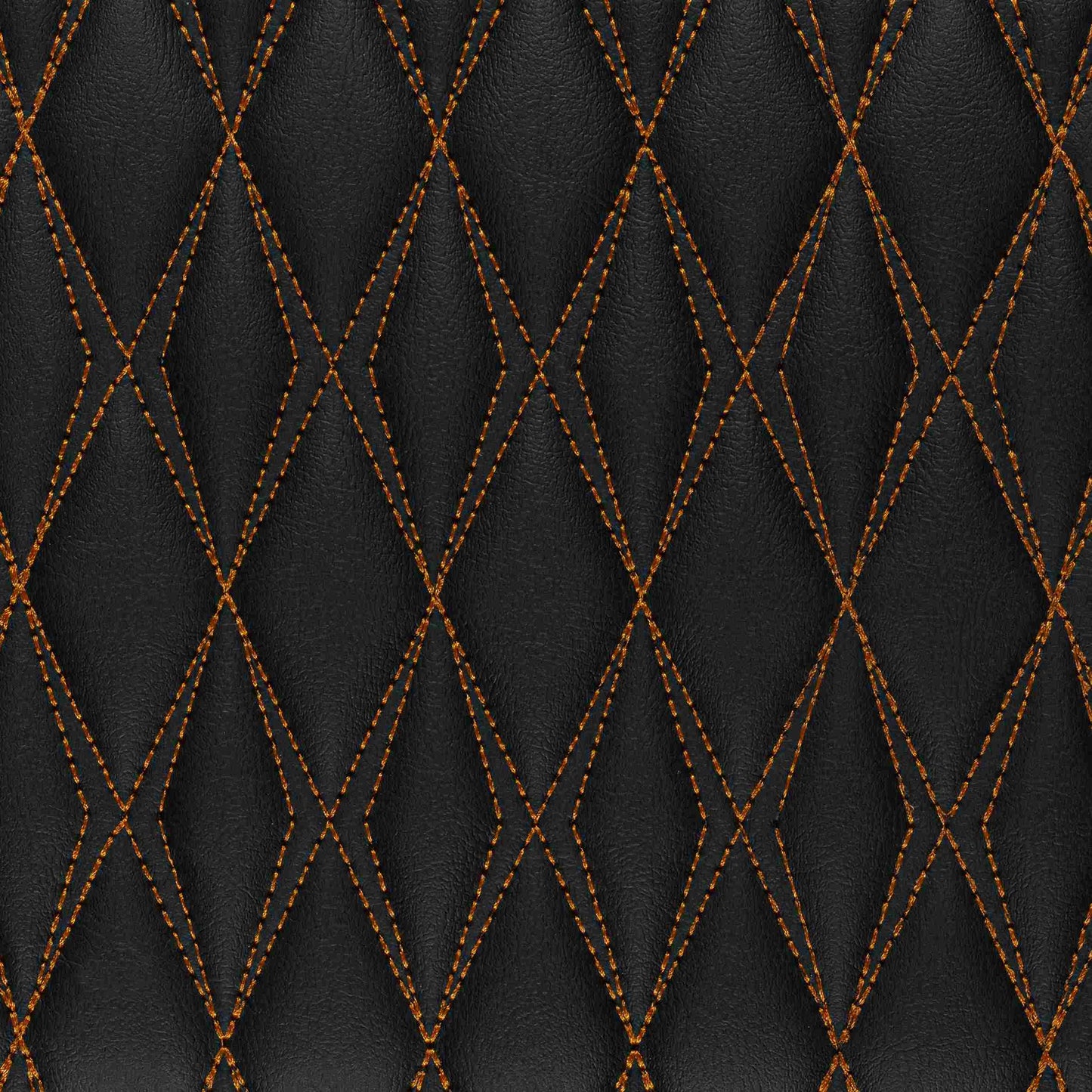 Tapis de Coffre sur Mesure Premium Luxus – Motif Double Losange Noir avec Surpiqûres Bronze