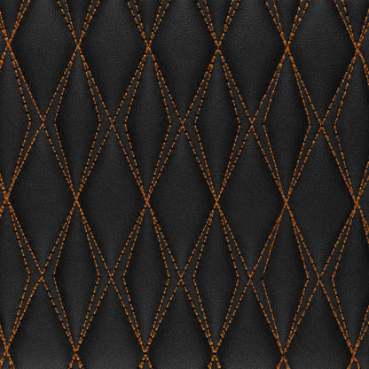 Tapis de Coffre sur Mesure Premium Luxus – Motif Double Losange Noir avec Surpiqûres Bronze