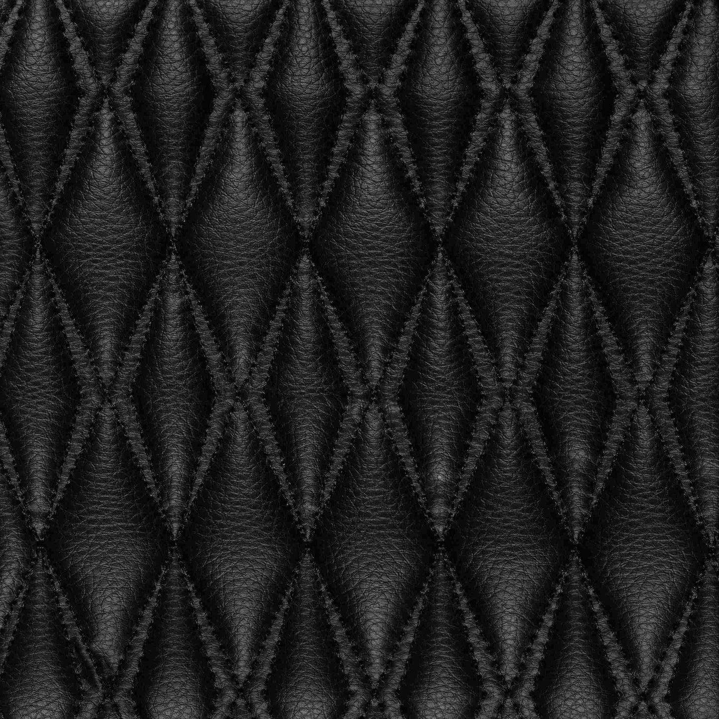 Tapis de Coffre sur Mesure Premium Luxus – Motif Double Losange Noir avec Surpiqûres Noires