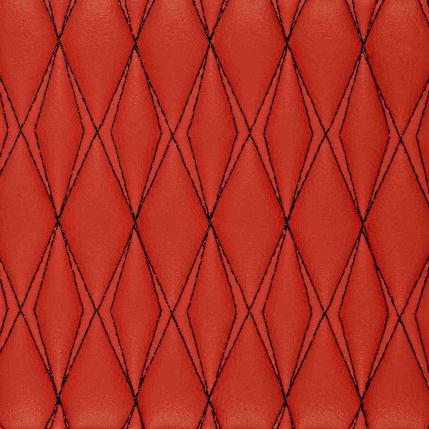 Tapis de Sol 3D sur Mesure Premium Luxus – Motif Double Losange Rouge Ferrari avec Surpiqûres Noires