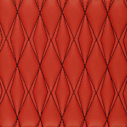 Tapis de Sol 3D sur Mesure Premium Luxus – Motif Double Losange Rouge Ferrari avec Surpiqûres Noires