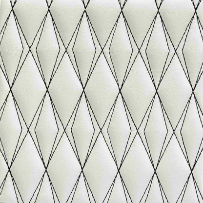 Tapis de Sol 3D sur Mesure Premium Luxus – Motif Double Losange Blanc Neige avec Surpiqûres Noires