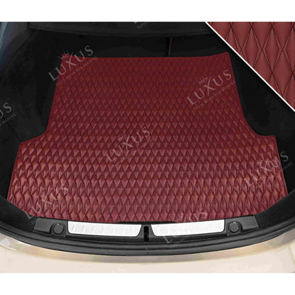 Tapis de Coffre sur Mesure Premium Luxus – Motif Double Losange Rouge Bordeaux