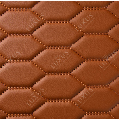 Tapis de Coffre 3D Intégral sur Mesure Premium Luxus – Motif Nid d’Abeille Marron Caramel
