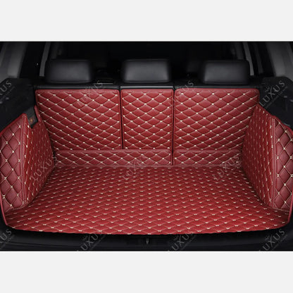 Tapis de coffre 3D intégral sur mesure premium Luxus – motif losange rouge cerise