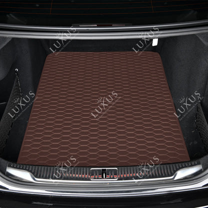 Tapis de Coffre sur Mesure Premium Luxus – Motif Nid d’Abeille Marron Chocolat