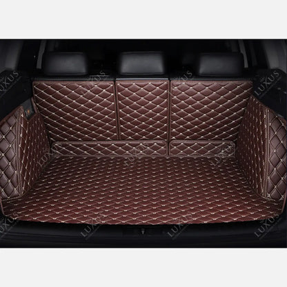 Tapis de coffre 3D intégral sur mesure premium Luxus – motif losange marron chocolat