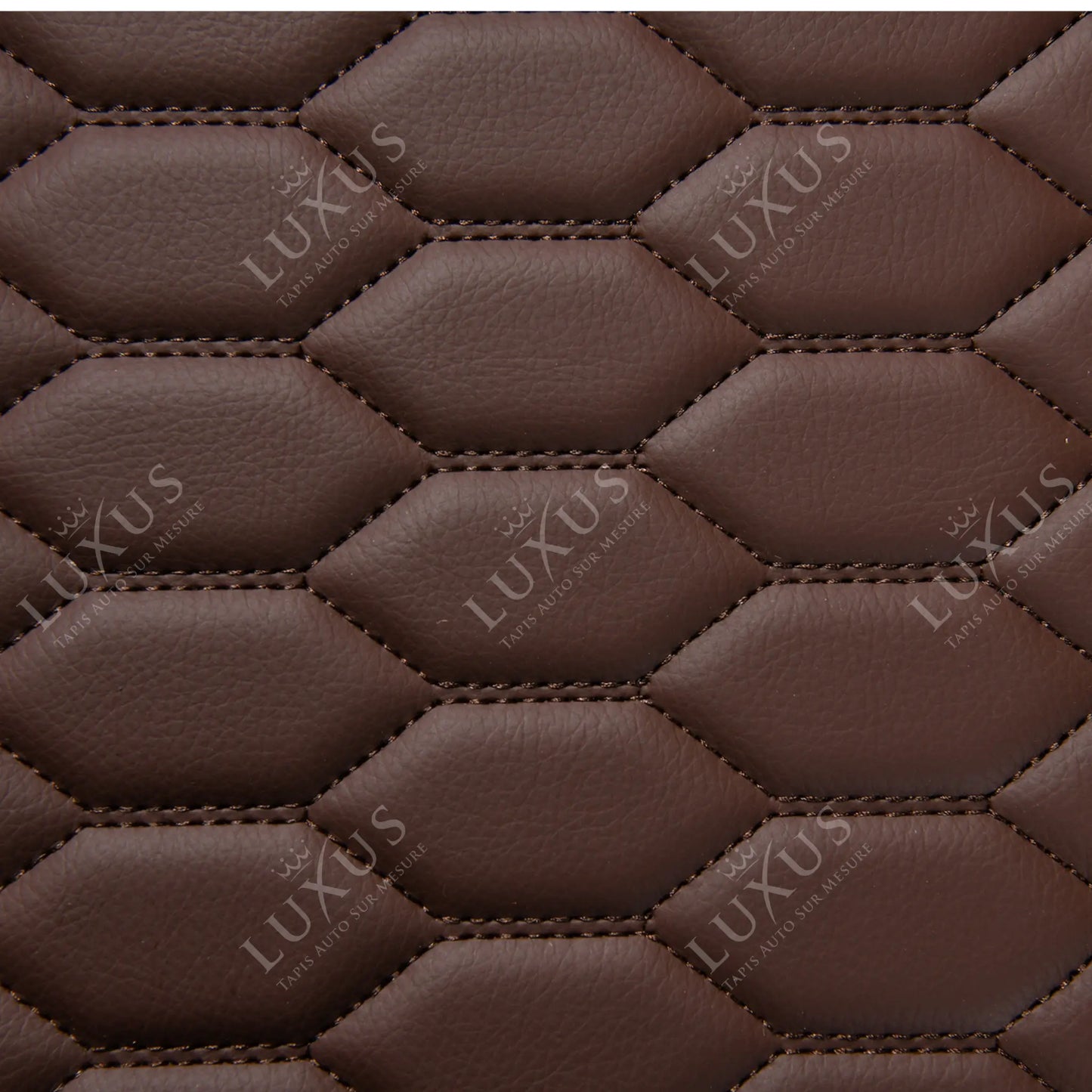 Tapis de Coffre 3D Intégral sur Mesure Premium Luxus – Motif Nid d’Abeille Marron Chocolat