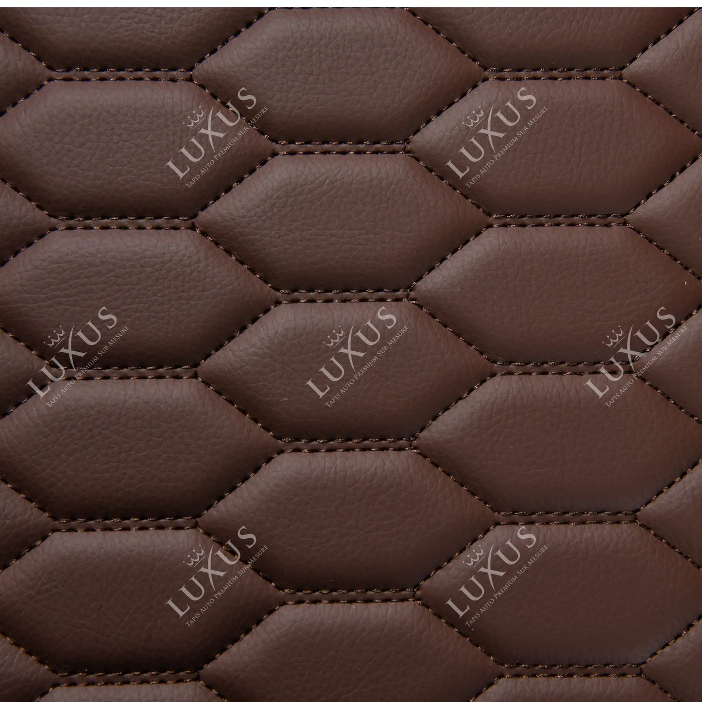 Tapis de Coffre sur Mesure Premium Luxus – Motif Nid d’Abeille Marron Chocolat