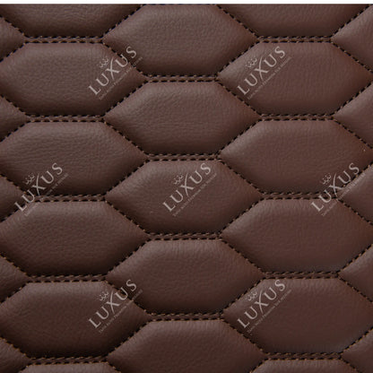 Tapis de Coffre sur Mesure Premium Luxus – Motif Nid d’Abeille Marron Chocolat
