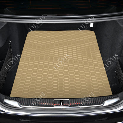 Tapis de Coffre sur Mesure Premium Luxus – Motif Nid d’Abeille Beige Crème