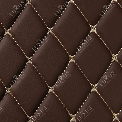 Tapis de coffre 3D intégral sur mesure premium Luxus – motif losange marron chocolat