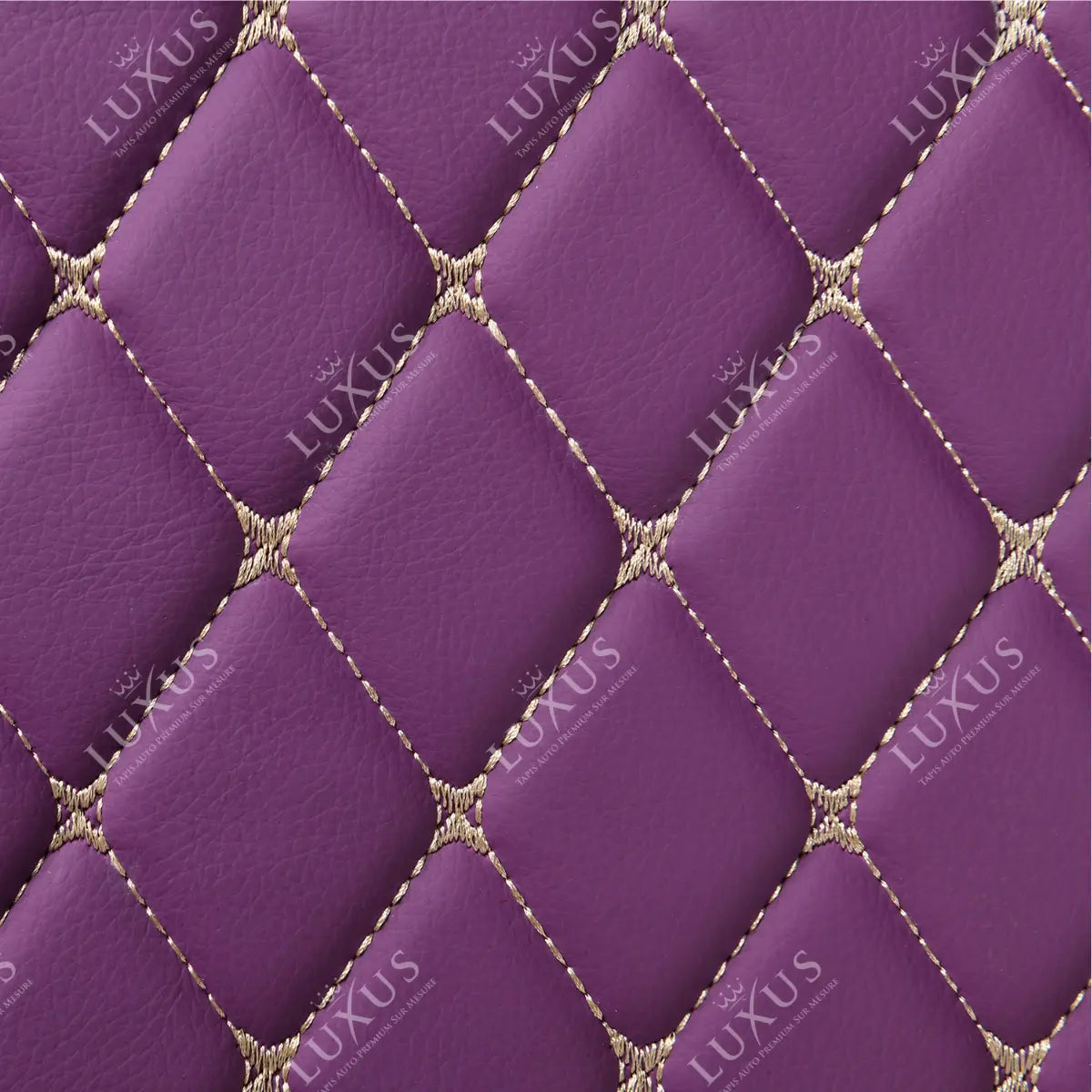 Tapis de coffre 3D intégral sur mesure premium Luxus – motif losange mauve lavande