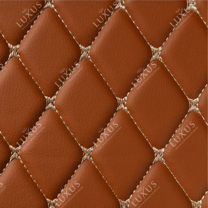 Tapis de Coffre 3D Intégral sur Mesure Premium Luxus – Motif Losange Marron Caramel