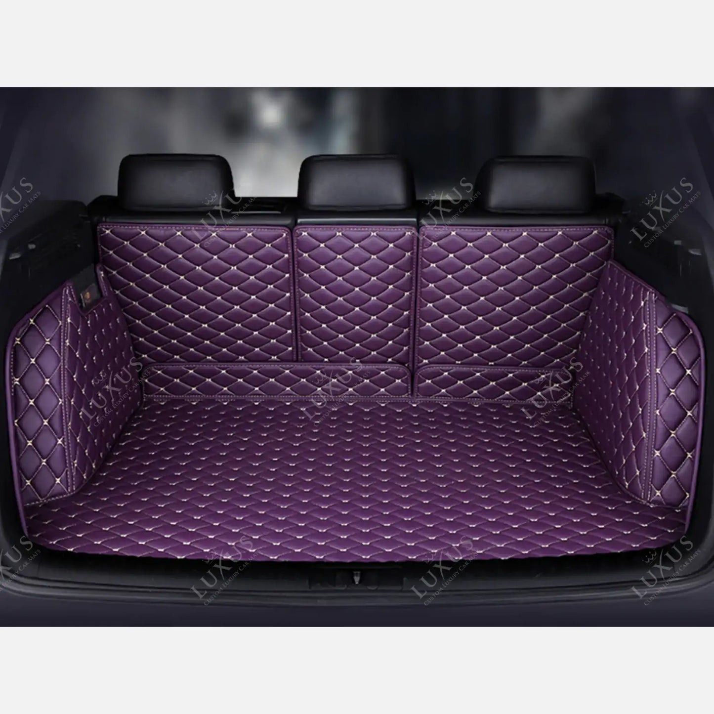 Tapis de coffre 3D intégral sur mesure premium Luxus – motif losange mauve lavande