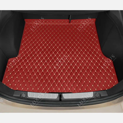 Tapis de Coffre sur Mesure Premium Luxus – Motif Losange Rouge Cerise