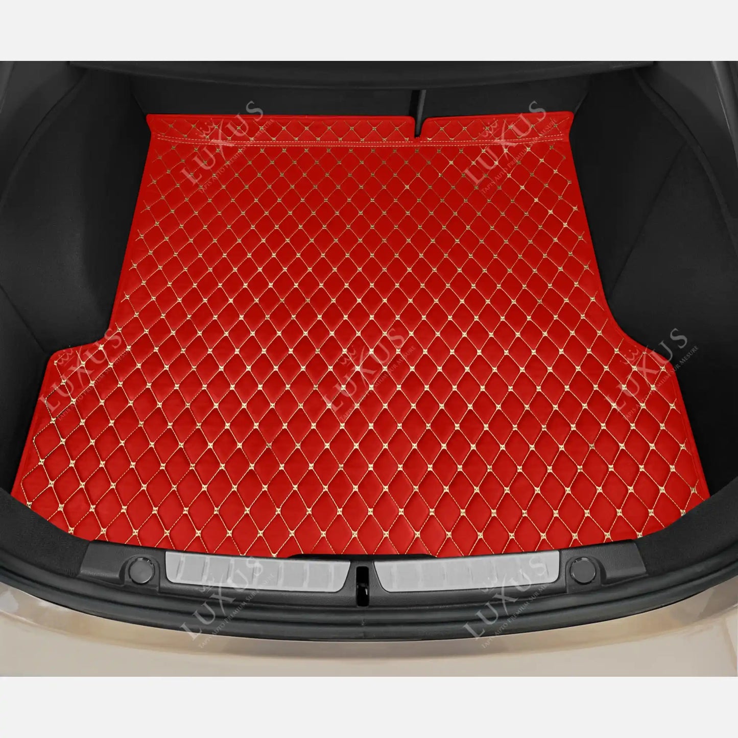 Tapis de Coffre sur Mesure Premium Luxus – Motif Losange Rouge Ferrari