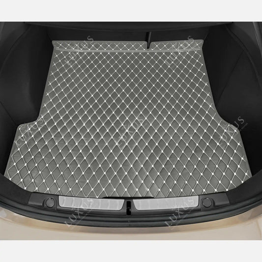 Tapis de Coffre sur Mesure Premium Luxus – Motif Losange Gris Perle