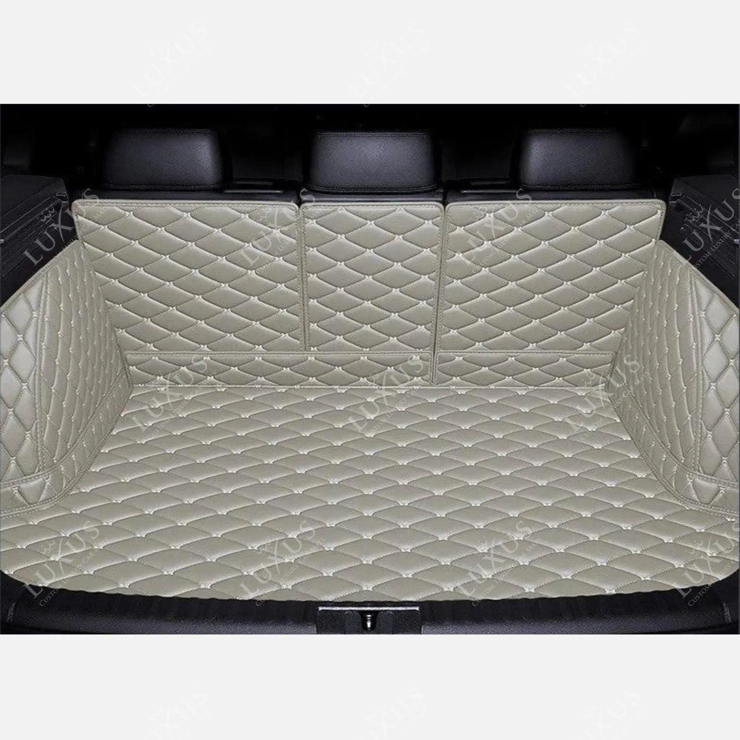 Tapis de Coffre 3D Intégral sur Mesure Premium Luxus – Motif Losange Gris Perle