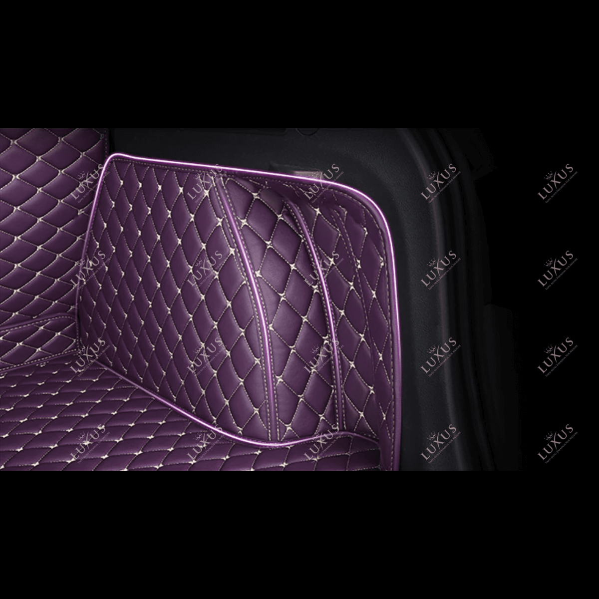 Tapis de coffre 3D intégral sur mesure premium Luxus – motif losange mauve lavande